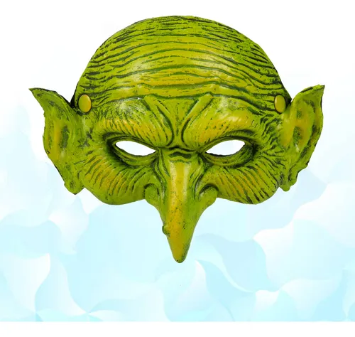 Máscara De Bruja De Media Cara Verde Para Fiesta De Disfrace