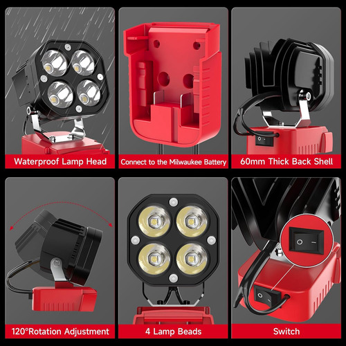 Luz De Trabalho T8led Para Bateria M18 18v, 40w 6000lm Fla-f