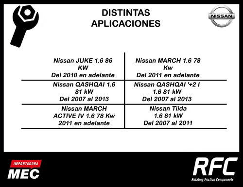 Imagen 4 de 6 de Kit Embrague Nissan Tiida 1.6 81 Kw Del 2007 Al 2011