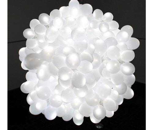 50 Globos Blancos 12 Pulgadas C/  Luz Led Blanca -  Fiestas 