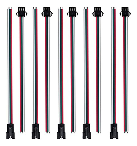 Kaitok  10 Pares De Conectores Led Jst Sm Macho De 3 Pines