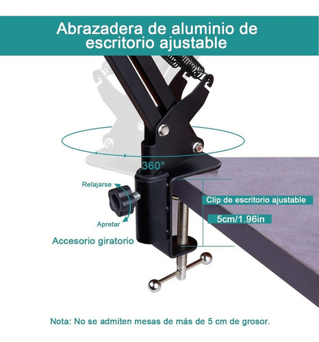 ^ Estudio De Micrófono Soporte Brazo Para Grabación