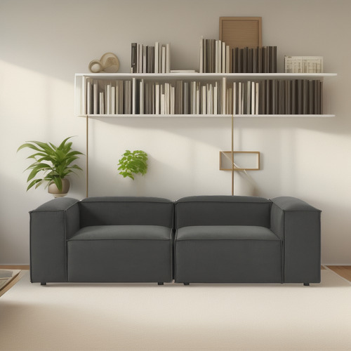 Sala Modular Loveseat Sillón Latt Moderna Lino Soft Minimali Color Oxford