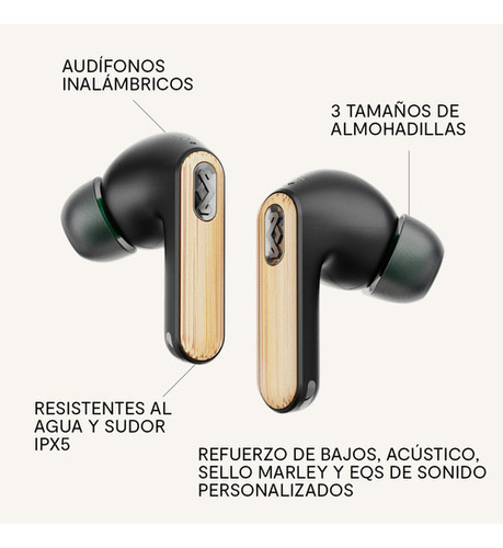 Audífonos Bluetooth True Wireless Redemption Anc 2 House Of Marley - Excelente (Reacondicionado)
