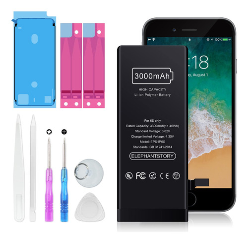 Elephantstory Bateria Para iPhone 6s Alta Capacidad 3000 Mah