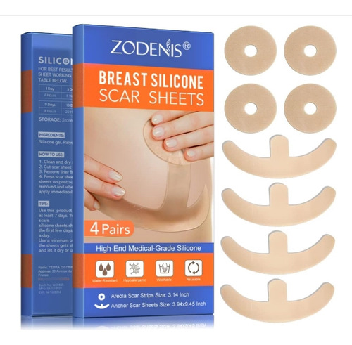 Parche Cicatriz Mama Mastopexia Mastoplastia 4ancla+4areola Neutra