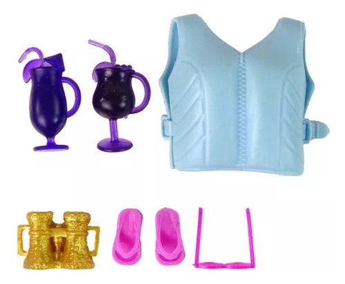 Muñeca Mely Articulada Con Moto Acuática Más Accesorios