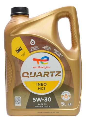 Total Quartz Ineo 5w30 Sintetico 5l Acea C3 Api Sn Plus/cf