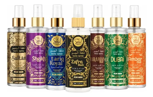 Soul Cosméticos Kit 5 Produtos Body Splash Arabe Masculino 200ml Soul