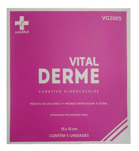 Curativo Vital Derme 15x15 - Pacote Com 5 Unidades