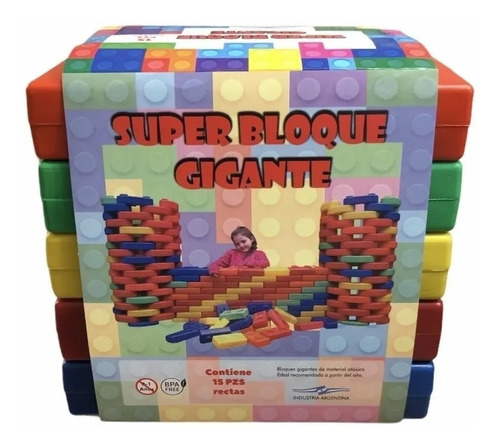 Bloques Ladrillos Gigantes X 15 Unidades Recto - Montessori