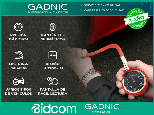 Presiómetro Para Llantas Gadnic Pantalla De Fácil Lectura