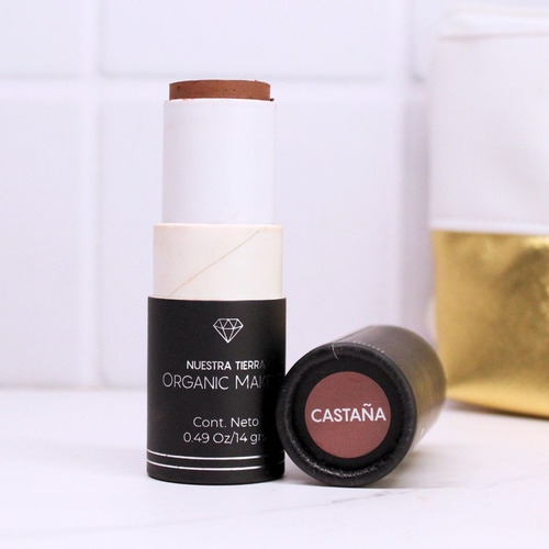 Base de maquillaje en sólido Nuestra Tierra Organic Makeup Makeup countoring Countoring en barra Makeup pop countoring castaña tono castaña - 14g