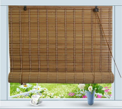 Persiana Enrollable De Bambú Para Ventana, 107 Cm Ancho X 18