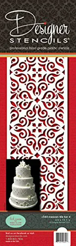 comprar Plantilla Para Pastel Con Diseño De Azulejo Mexicano, Beige-