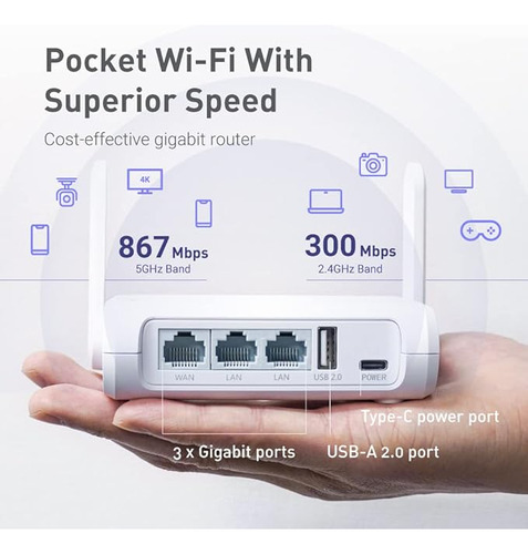 Router De Viaje Portatil Compatible Starlink Solar Dual Band