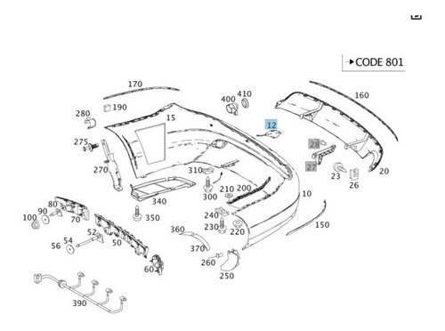 Imagen 4 de 6 de Tapa Gancho De Remolque Mercedes C200 C250 C300 C320 W204