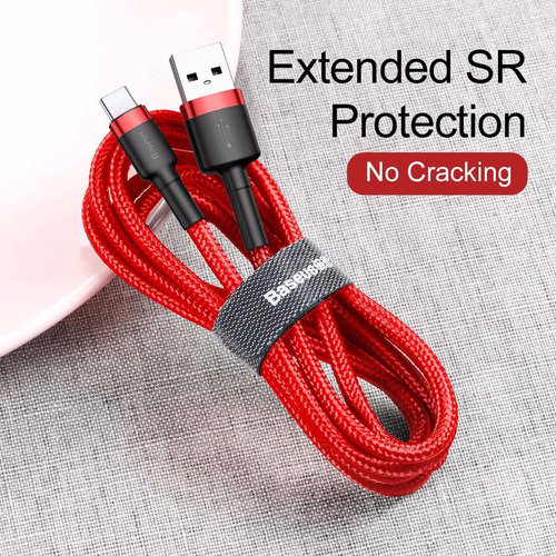 Imagen 3 de 6 de Cable Usb Tipo C Baseus Reforzado Samsung Huawei 3m