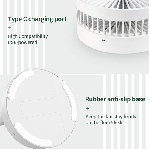 Ventilador De Escritorio Portátil Plegable Con Control Remot