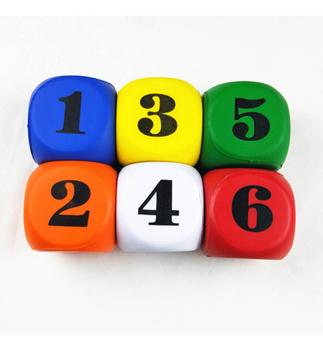 6 Uds. De Dados De Espuma Para Jugar, Dados De Espuma De 6