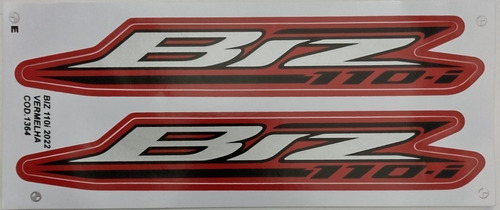 Faixa Kit Adesivos Completo Honda Biz 110i 2022 Vermelha