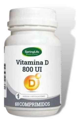 Vitamina D 800 Ui De Springlife  / 60 Cápsulas Blandas