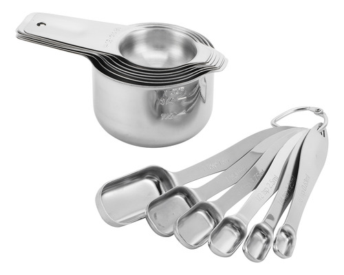 Juego De Cucharas Y Tazas Medidoras De Acero Inoxidable Para