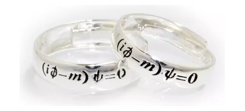 Anillos Pareja Promesa Plata 925 Ecuación Dl Amor Dirac A099