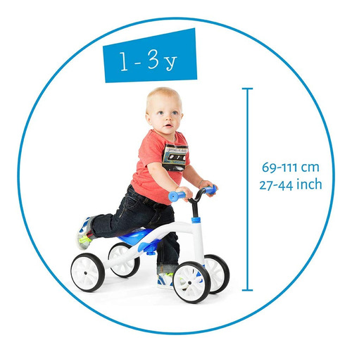 Cuatrimoto De 4 Ruedas Ajustable Para Niños De 1-3 Años Color