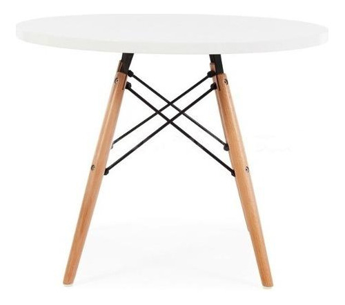 Mesa Eames Redonda 120cm Patas De Madera Calidad Premium