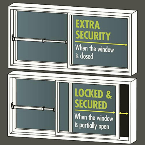 Ideal Security Bk112w Cerradura Barra Seguridad Ventana Color Blanco