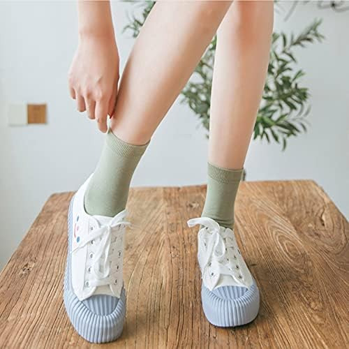 10 Pares De Cómodos Calcetines Casuales De Algodón Para Muje