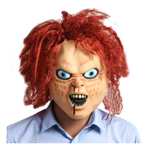1 Máscara Unisex, Pelo Largo, Máscara De Látex Chucky,