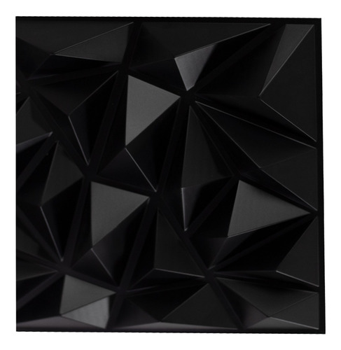 Panel 3d Pvc Decorativo Pared 50 X 50 Cm Diamond D099 8m2 Color Negro Mate