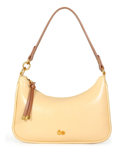 Bolsa Baguette Para Mujer Cloe Look Glossy Color Amarillo