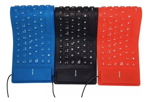 Teclado Flexible Usb Portable Viaje Salpicaduras Sin Numeros