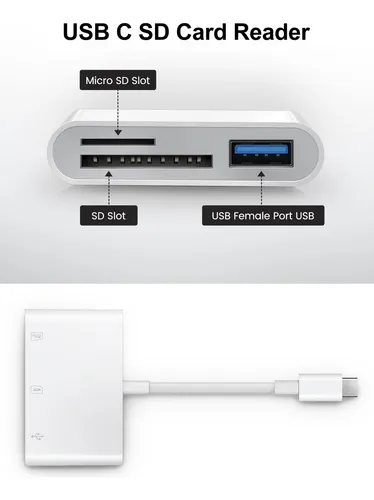 Lector De Tarjetas Sd Usb C Lector De Tarjetas Sd 3 En 1 Con