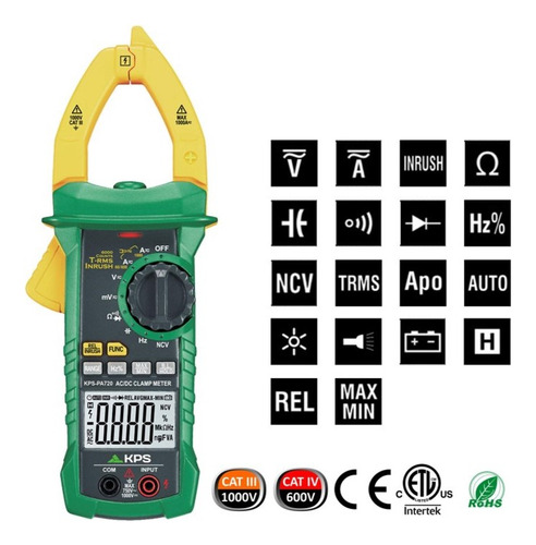 Pinza Amperímetrica Digital Trms Cat.iv Multimetro De Gancho