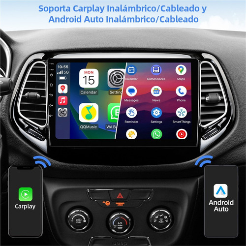 Estéreo 4+64g Carplay For Jeep Compass 2018-2021 4k Wifi6
