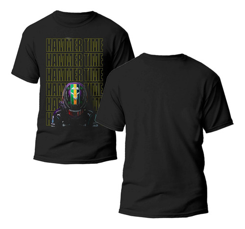 Playera Negra Estampado Formula 1 Hammer Time 100% Algodón