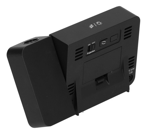 Reloj De Proyección Negro Con Pantalla Lcd De Temperatura Y