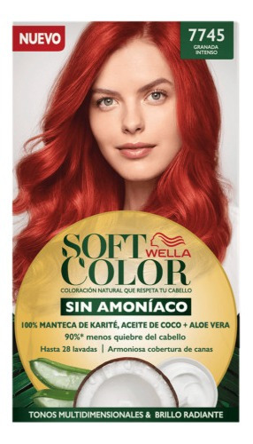 Kit Tinte Wella Professionals  Soft color Tinte de cabello tono 7745 granada intenso para cabello