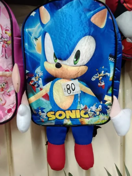 Peluche Mochila Sonic Niños 35 Cm New