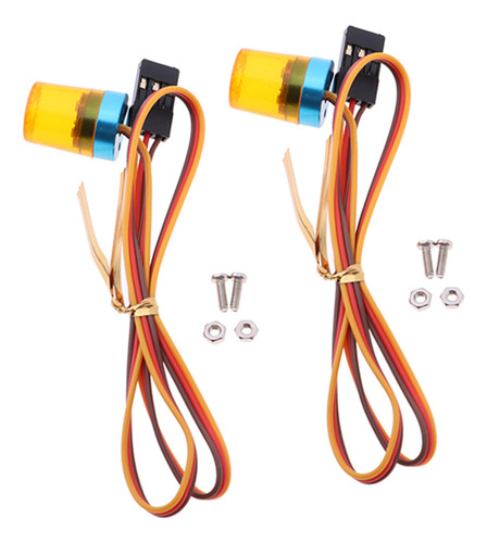 2 Peças 1/10 Rc Carro Flash Luz Rotação 4 Modos Led