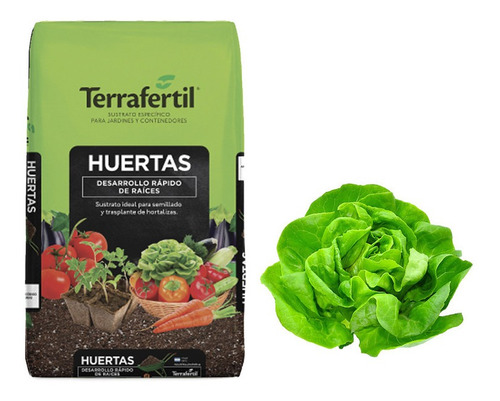 Sustrato Huertas  50lts Con Semillas De Lechuga Mantecosa