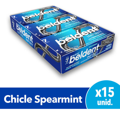 Chicle Spearmint Beldent Infinit X 15 Unidades