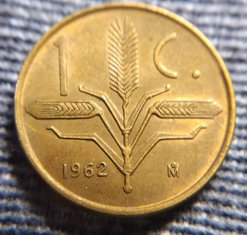 Moneda Un Centavo Espiga 1962, En Bronce 16mm. (Usado)