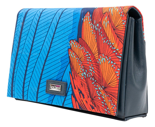 Bolsa Crossbody Hook Pineda Covalin Diseño Guacamaya Marino Guacamaya