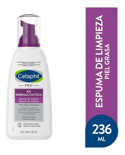 Cetaphil Dermacontrol Espuma Limpieza Piel Grasa X 236ml