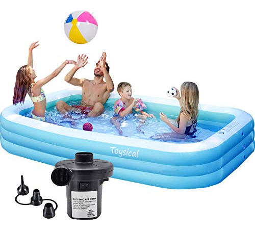 Piscina Hinchable De Juguete Con Bomba De Aire - 118 X 72 X